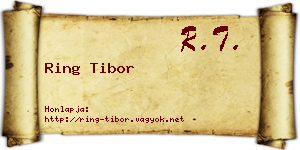 Ring Tibor névjegykártya
